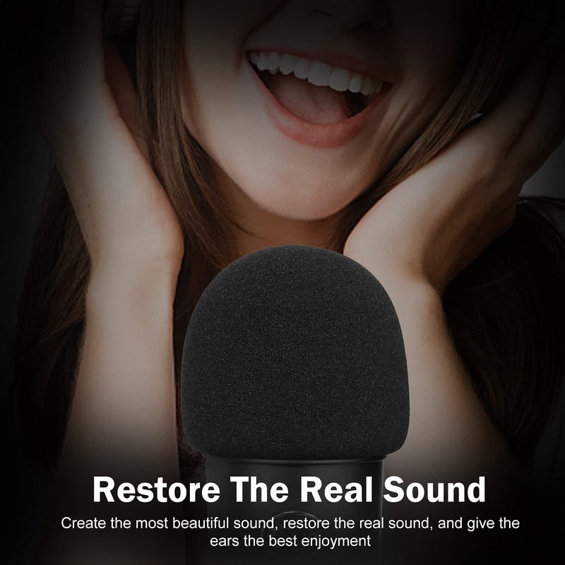 boseen Foam Microphone Windscreen for Blue Yeti - Professional Pop Filter for 2.5 Inch Diameter Microphones Sponge Mic Cover 2Pcs - Image 4